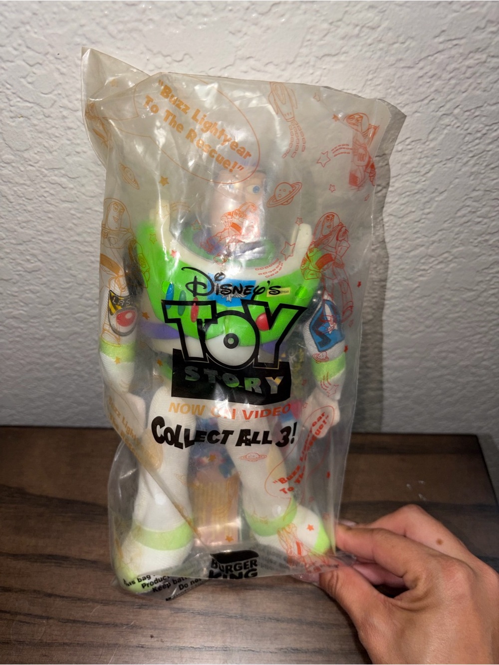 Burger King Toy Story 1995 Vintage Buzz Lightyear plush doll